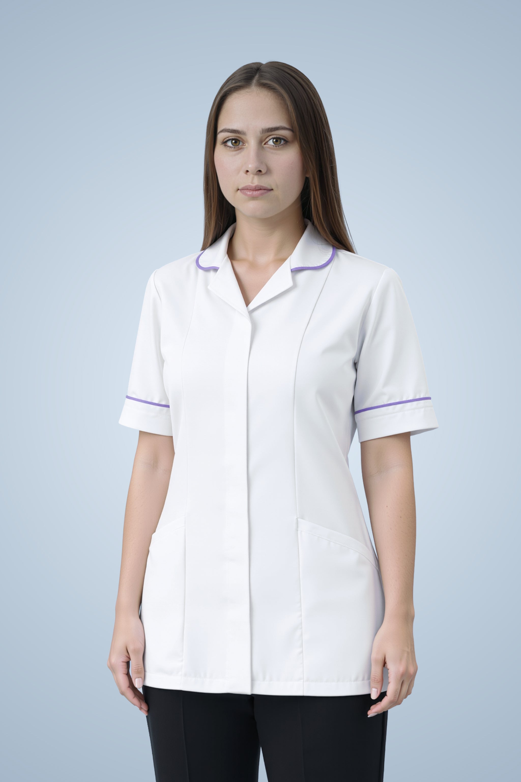 Merton Classic Tunic - White & Lilac