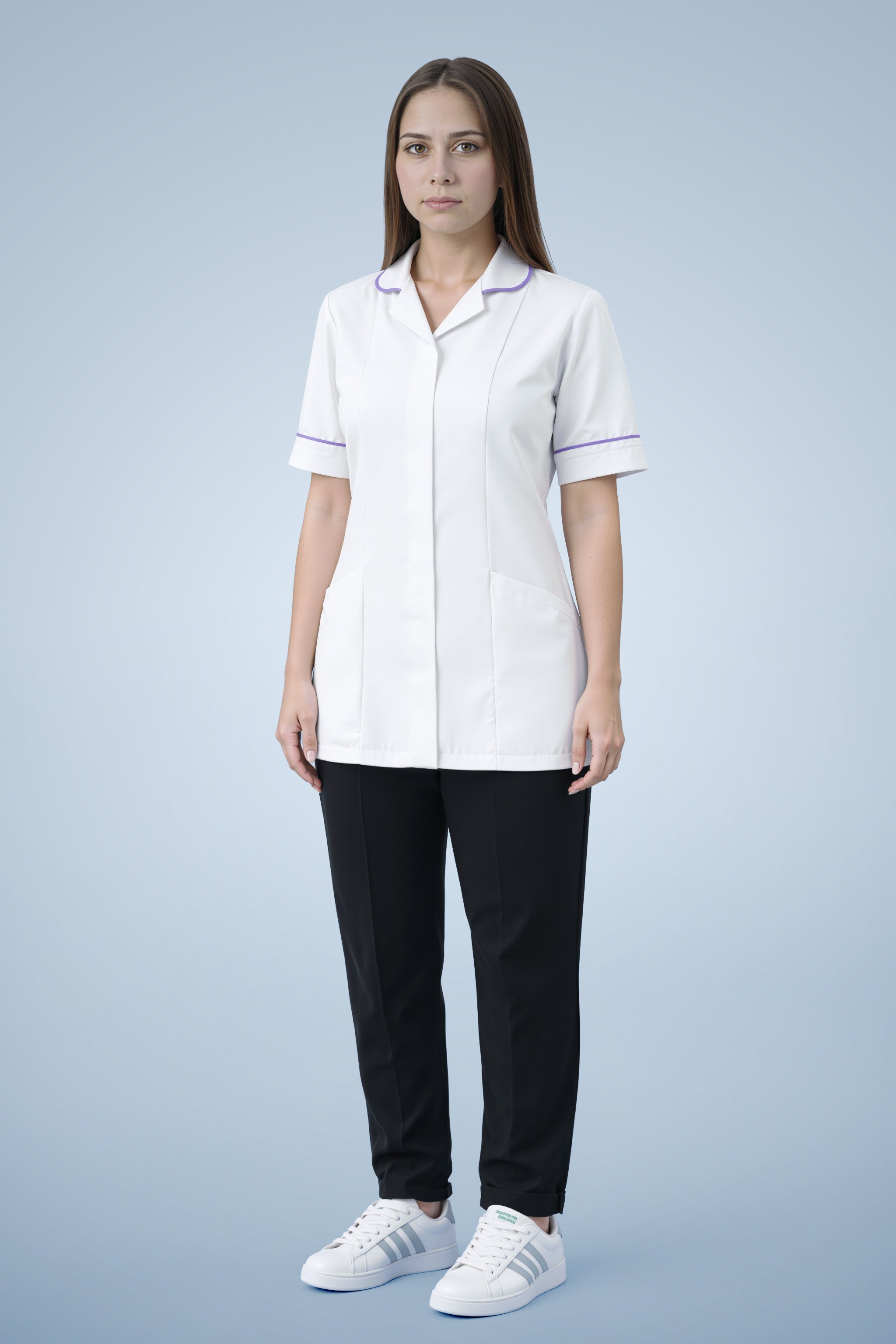 Merton Classic Tunic - White & Lilac