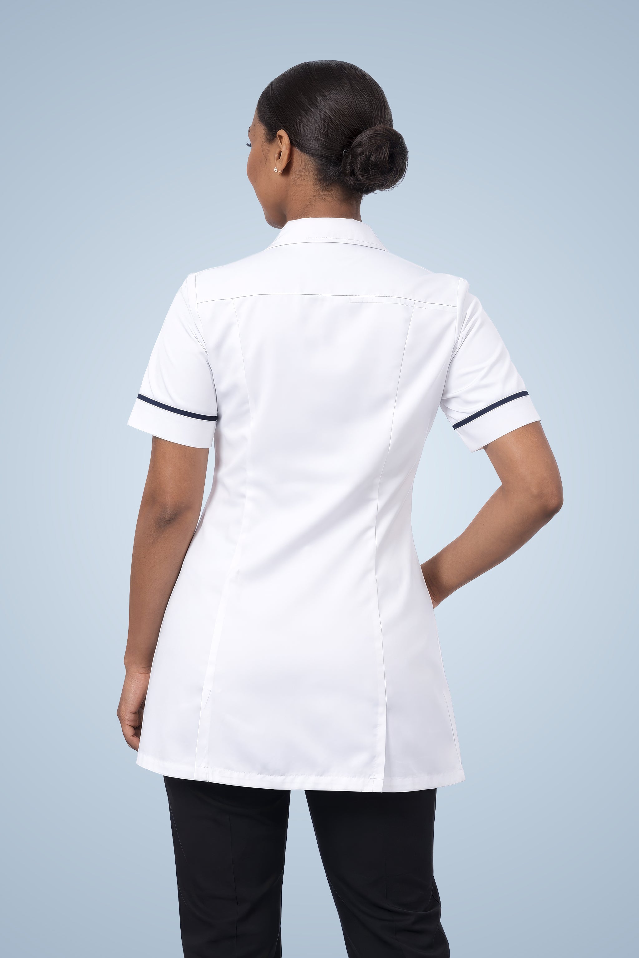 Leyton Classic Tunic - White & Navy Blue