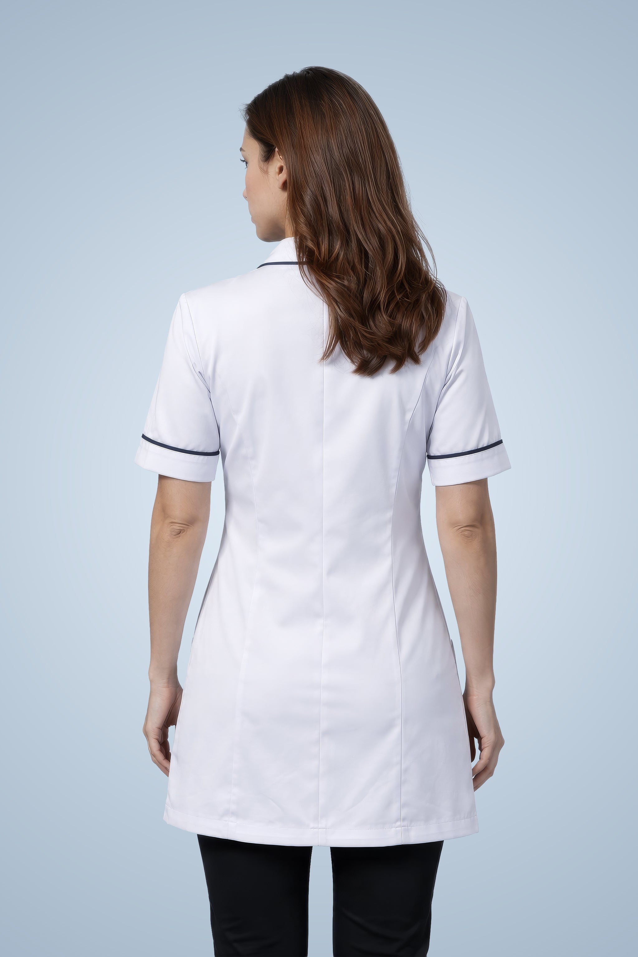 Merton Classic Tunic - White & Navy Blue