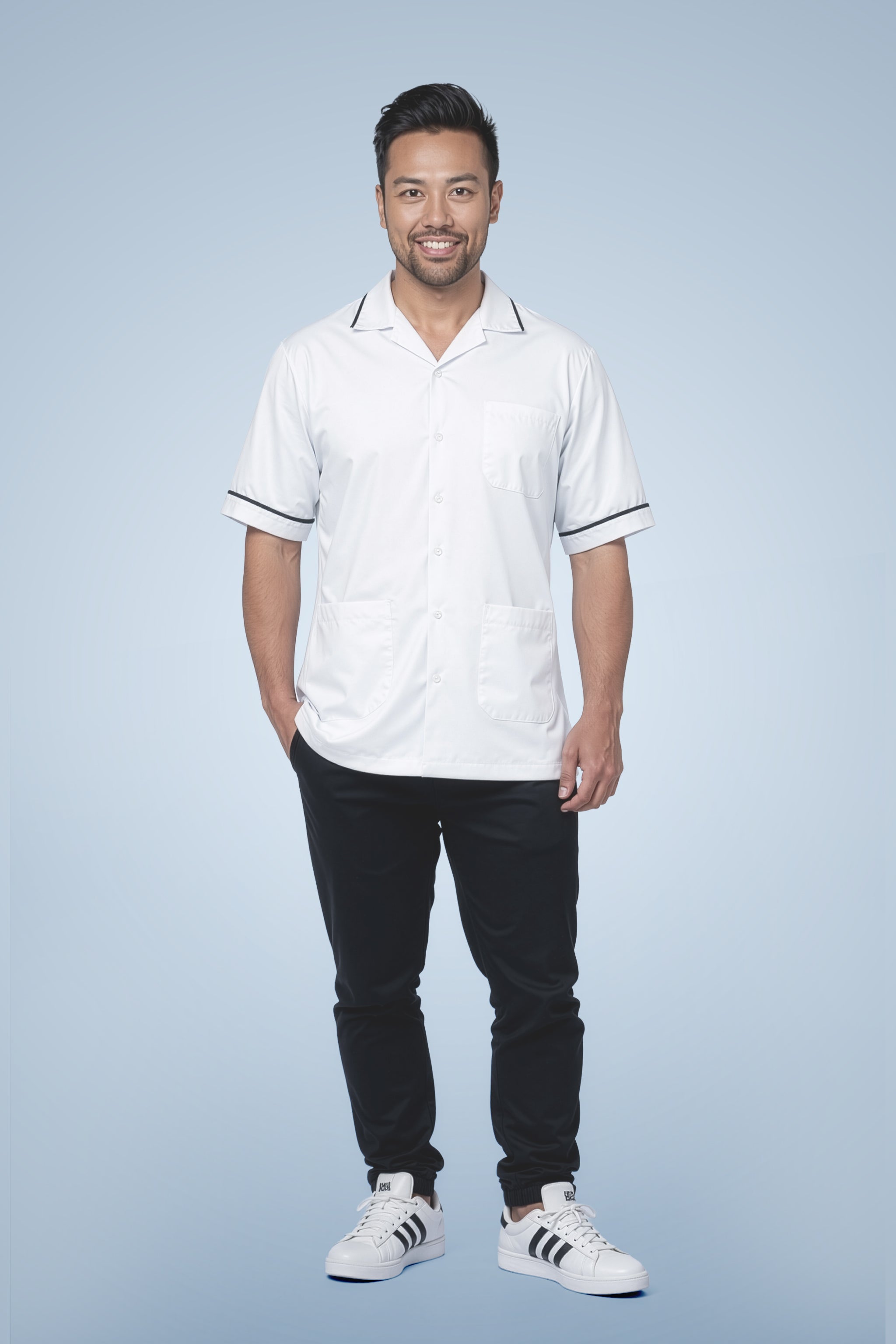 Clerkenwell Classic Tunic - White & Navy Blue