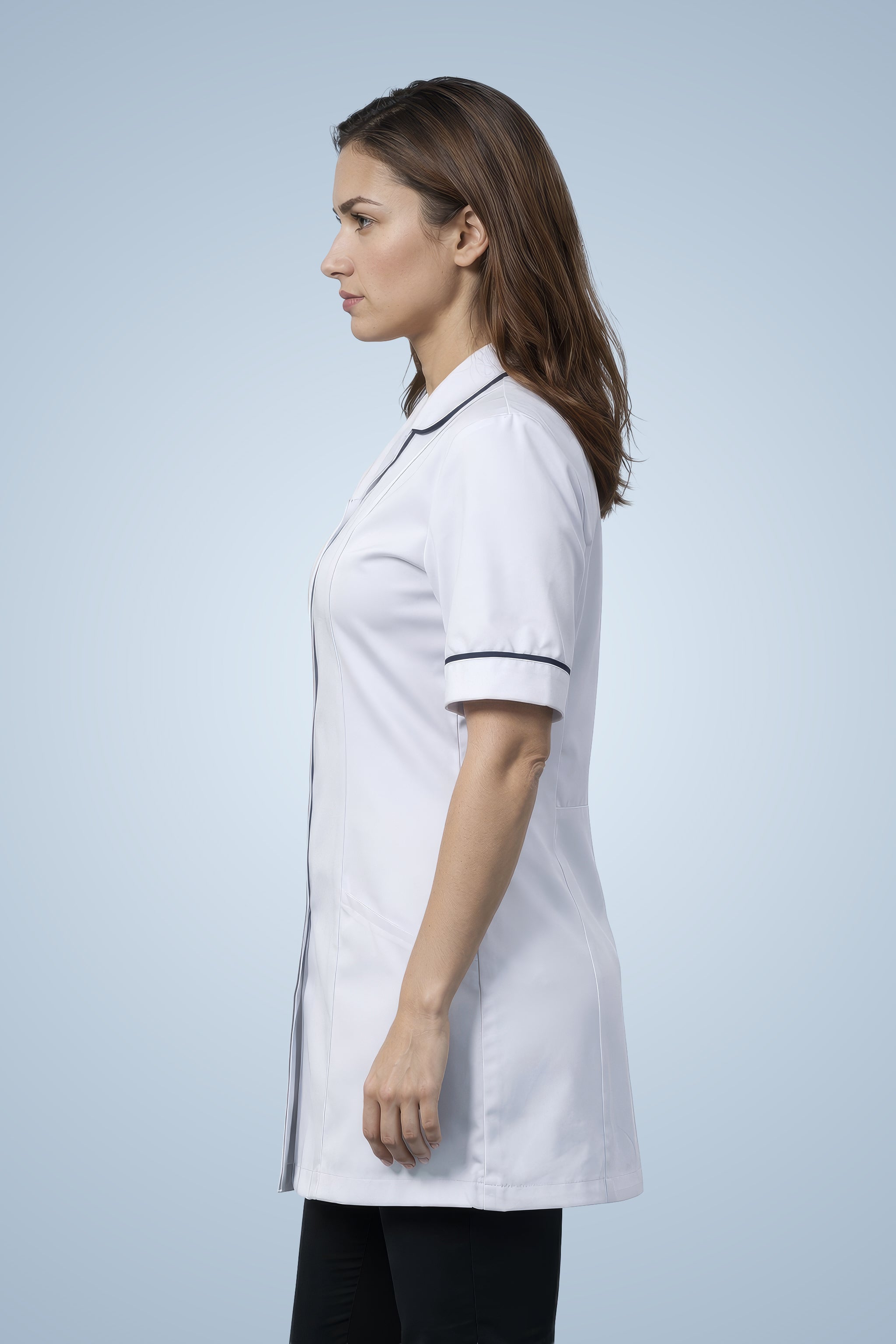 Merton Classic Tunic - White & Navy Blue