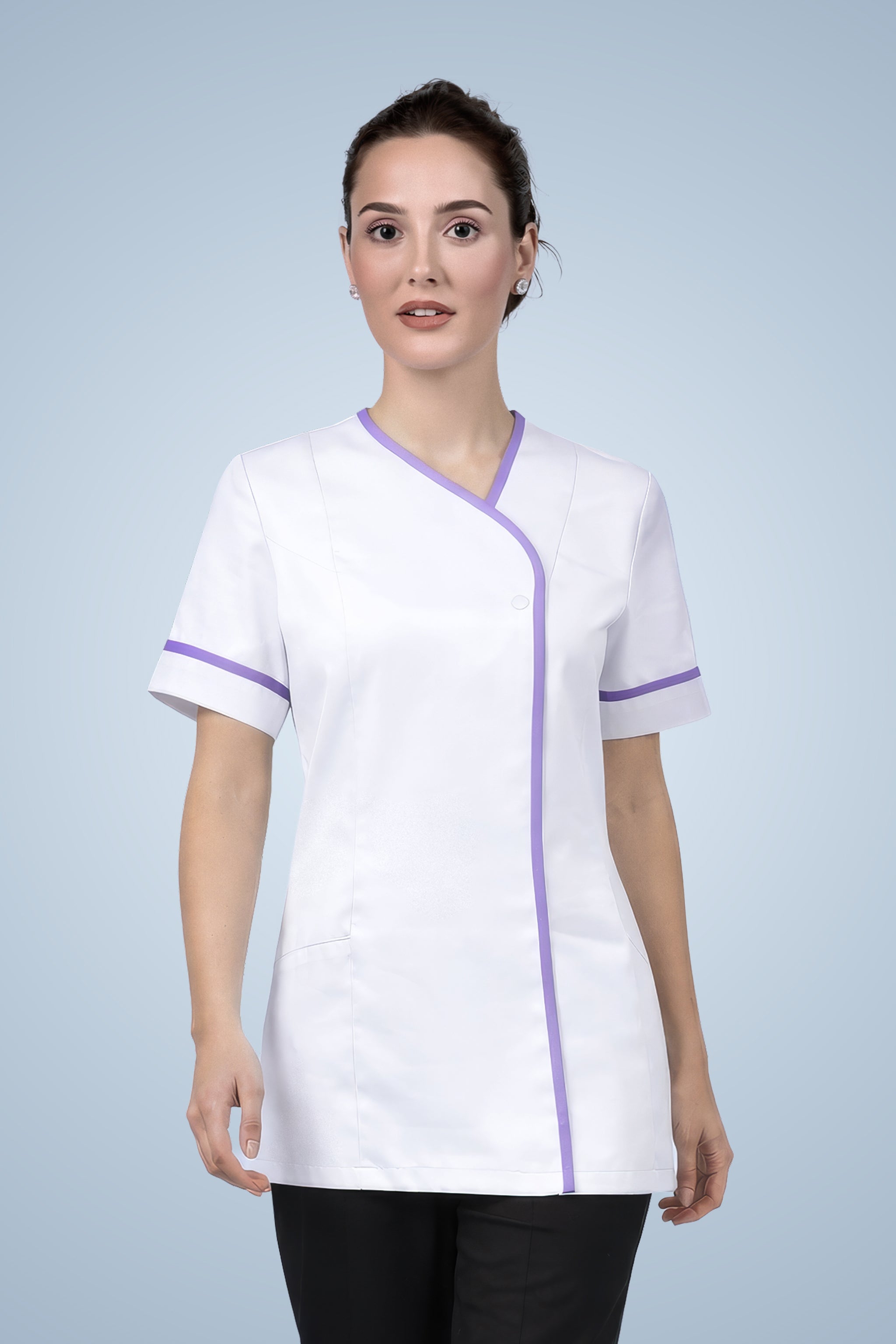 Lambeth Asymmetric Tunic - White & Lilac