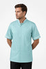 Woolwich Mandarin Tunic - Aqua & White