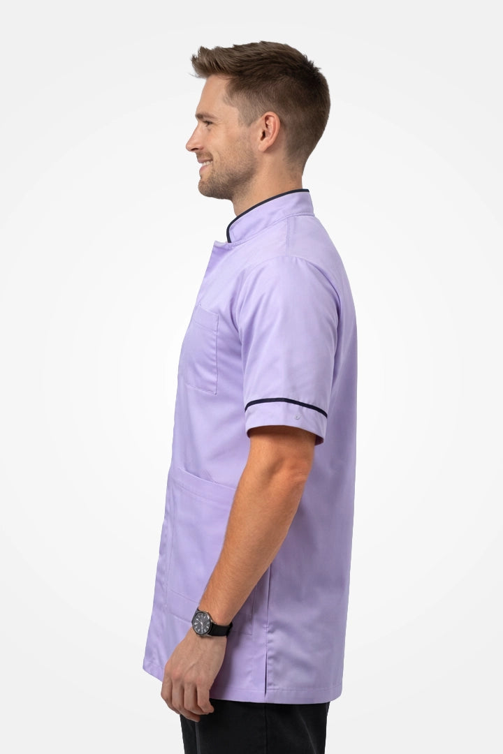 Woolwich Mandarin Tunic - Lilac & Navy Blue
