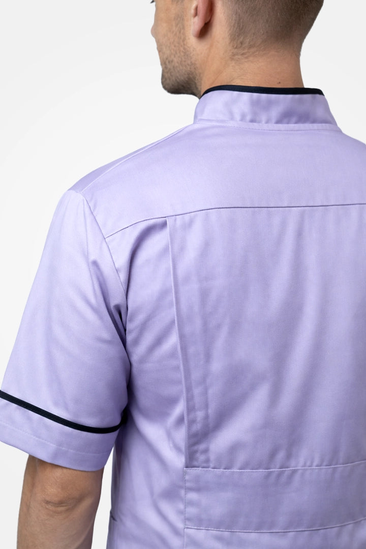 Woolwich Mandarin Tunic - Lilac & Navy Blue