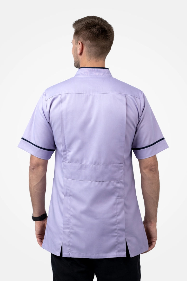 Woolwich Mandarin Tunic - Lilac & Navy Blue