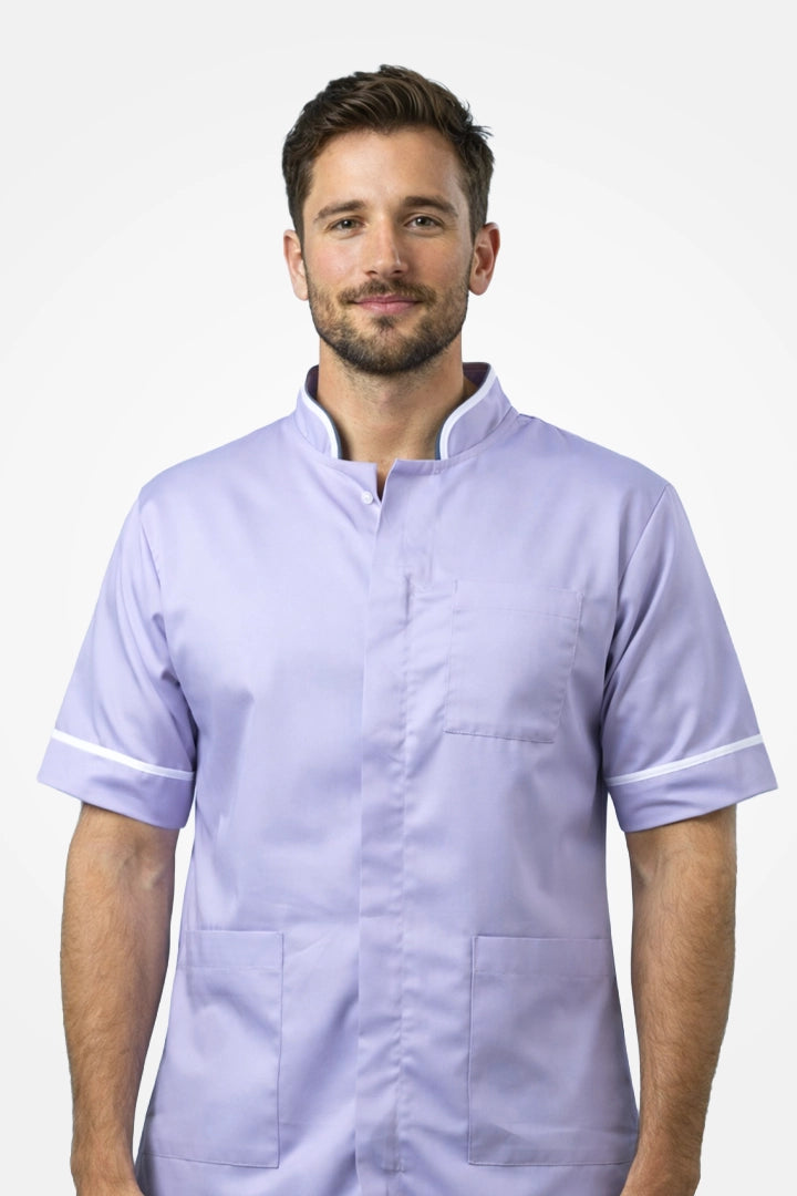 Woolwich Mandarin Tunic - Lilac & White