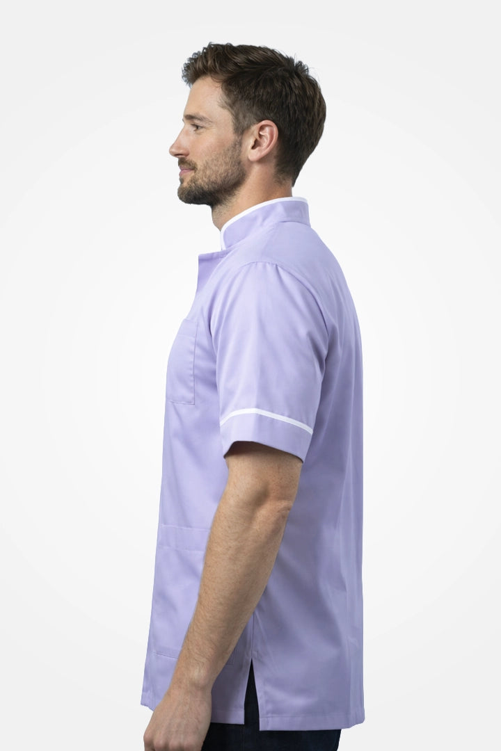 Woolwich Mandarin Tunic - Lilac & White