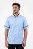 Woolwich Mandarin Tunic - Sky Blue & Navy Blue
