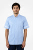 Woolwich Mandarin Tunic - Sky Blue & White
