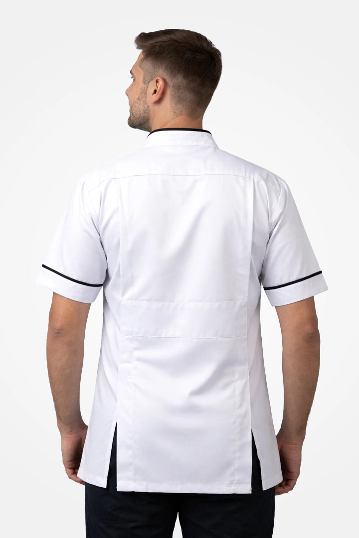 Woolwich Mandarin Tunic - White & Navy Blue